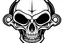 Placeholder: alien head SKULL AND CROSSBONES clip art stencil