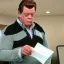 Placeholder: Shooter McGavin from Happy Gilmore diligently paying his taxes