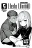 Placeholder: manga chapter cover, a boy is sitting on the ground next to a girl, greyscale