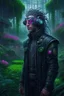 Placeholder: cyberpunk villian in gardens of eden