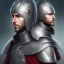 Placeholder: Portrait of a charming prince in armor, without beard. Has grey eyes, black hair.