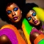 Placeholder: masterpiece, best quality, woman, dark skinned, sparkling eyes, fluorescent skin, colorful makeup, afro, full portrait, highly detailed body, sun light, 4K, RAW, depth of field, high contrast, realistic details, 24mm