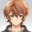 Placeholder: Anime hairstyle ideas, front facing, looking into the camera, boys,