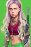 Placeholder: Billie Eilish, in stockings