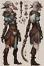 Placeholder: a female dragonborn artificer OC reference sheet