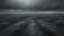 Placeholder: a flat landscape covered in dark gray dust. dark grey mist. dead ocean in the distance. seen from the ground. fantasy, horror. no trees