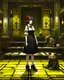 Placeholder: baroque oil painting anime key visual full body portrait character concept art, maid commander with flowing brunette hair red eyes, brutalist grimdark fantasy, kuudere noble dictator, trending pixiv fanbox, rule of thirds golden ratio, by greg rutkowski wlop makoto shinkai takashi takeuchi studio ghibli jamie wyeth