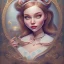 Placeholder: "Alice in the wonderland",dressing Disney style,hairstyle Disney style, detailed eyes, elegant,sarcastic smile, by artgerm,Chie Yoshii,Brian Kesinger,Gediminas Pranckevičius,Kilian Eng,reg Rutkowski,Disney