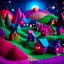 Placeholder: Odd dada village made of modeling clay, odd, block colours, houses, surreal landscape, sharp focus, colorful, stars and planets, bokeh, 8k, highly detailed, large format film, medium format film, shot on Hasselblad