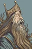 Placeholder: the long-haired king with a thick beard was shouting