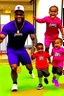 Placeholder: lebron james chasing 5 babies