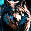 Placeholder: image of a large wolfs head. 4k. Photorealistic. Urban fantasy