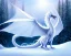 Placeholder: mdjrny-v4 style, a white dragon with fairy-like transparent glowing and sparkly wings standing in snow, full body, silver and teal background, glowing soft and smooth wings, realistic, highly detailed intricately detailed, shiny snowy background, soft studio lighting, trending on artstation, by artist "Julie Bell", by artist "Greg Rutkowski"