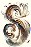 Placeholder: Foreign letters on a transparent background in a swirl, in a dance