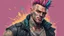 Placeholder: multicolored background, drawing, punk hooligan man, tattoo, high resolution, Artstation trends, fine details, 8K