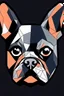 Placeholder: French bulldog face geometric minimalistic cartoon