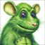 Placeholder: fantasy 90's tcg art of a mutant green rat creature that's cute