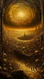 Placeholder: oil painting of a city of gold That lies in the distance