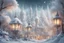 Placeholder: fairy tale city, dream city, landscape in light silver tones, colorful. delicate white velvety clouds, exquisite and filigree, lanterns, ice sculptures in rococo style, snow-covered trees, snow, mystical haze, beautiful, lumen, professional photo, beautiful, high resolution, cgi, f/16, 1/300 s, digital painting with high detail. Dmitry Vishnevsky