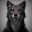 Placeholder: black alpha wolf baring teeth photorealistic