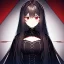 Placeholder: portrait anime vampire, long hair, red eyes, noble black robe, Blood, background Gothic castle, hyper detailed, intricately detailed, gothic, ambiguous lines image, flat dimensional style, flat lines, rough drawing --ar 2:3