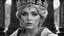 Placeholder: (masterpiece stylized dramatic close up of:1.1) (monochrome grayscale black and white b&w cool shadows warm highlights soft focus black and white classic sound stage vintage film grain scratches patina directed cinematography movie film classic :1.3), Within a palace of ice at the world's end, a queen with a diadem of frozen fire reigns over a realm of winter. Snowflakes dance to her command, and the aurora paints the sky with her emotions.