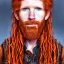 Placeholder: Portrait of young Courtney Gains as a ruggedly handsome, joyful, roguish pirate, charismatic, attractive male, masculine, perfect, precisely detailed clear eyes, unblemished, flawless skin, softly freckled face; meticulously detailed multi-hued ginger carrot-colored cherry fire red hair; fantasy, intricate, elegant, highly detailed, digital painting, concept art, matte, sharp focus, illustration, art by artgerm and greg rutkowski and alphonse mucha