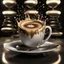Placeholder: Splash art of photograph of a beutiful, cup of cappuccino in magical black, shimmering metal, shining diamonds,highly detailed, digital realistic painting, light flairs concept art, smooth, matte, intricate details, eerie, sharp focus, octane render, sliding on ice, 3D, hyper photorealistic high quality, detailed photography sharp face, photorealistic detail sparkling, full HD cinematic 225k high quality, high resolution, Ultra realistic, Digital graphics.high quality HDR