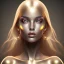 Placeholder: gold woman, beautiful, soft, silver eyes, high definition, 8k