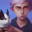 Placeholder: Portrait of a magical kid with his pet by Nick Harris