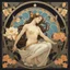 Placeholder: Alphonse Mucha-style image of the god Atlas, flower butterfly