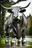 Placeholder: Giant highland cow made of metal
