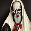 Placeholder: Nosferatu with tentacle beard grey skin and vampire fangs as a Russian Orthodox bishop