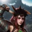 Placeholder: Barbarian anime character, animal hide armor, physically fit, tribal tattoos, scars, washboard abs, red facepaint, green hair, dark eyeshadow, intricate eyeliner, soft round eyes, beads in hair, 8k resolution, cinematic smooth, intricate details, vibrant colors, realistic details, masterpiece, oil on canvas, smokey background