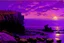 Placeholder: purple sky, rocks, cliffs, sci-fi, friedrich eckenfelder impressionism paintings