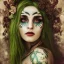 Placeholder: karlan, plant metal, feathers, face tattoo, Dryad, fae, sidhe, ominous, nature, plants, wildflower, facepaint, dnd character portrait, intricate, oil on canvas, masterpiece, expert, insanely detailed, retroanime style, cinematic smooth, intricate detail, soft smooth lighting, soft pastel colors, painted Renaissance style