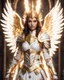 Placeholder: front Shot a beautiful lady angel dressed in armor and headdress with sparks, in the style of charming characters, light white and light gold, glamorous dress, aurorapunk, rtx on, half body, li-core, portrait