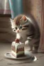 Placeholder: baby cat sneaking cake