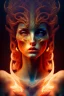 Placeholder: portrait photography of an ethereal beautiful animal goddess, Fire theme art, Dark moody night atmosphere, Portrait of a woman by Michelangelo, 8K, close-up face, anatomically perfect face, oak tree roots, ignore NSFW