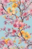 Placeholder: floral tree branch with pink, pruple,yellow,red,turquise pastel colours