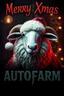 Placeholder: "Create a dark, atmospheric 1990s-style movie poster featuring a festive sheep with sinister Santa characteristics. Capture the eerie and haunting aesthetic of an A24 film, blending holiday cheer with a touch of mystery. Display 'Merry Xmas Autofarm' prominently in bold, gothic letters, framed by dim, eerie lights and unsettling Christmas motifs. Use muted, nostalgic colors and shadowy design elements to evoke a sense of retro holiday suspense and dark intrigue