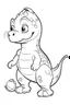 Placeholder: artistic outline for a cute dinosaur page, white background, full body, only use outline, line art, white background, no shadows, clear and good