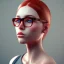 Placeholder: girl, glasses, red hair, very detailed, 8k