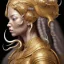 Placeholder: Sango fantasy, fantasy magic, intricate, sharp focus, illustration, highly detailed, digital painting, concept art, matte, art germ and Paul Lewin and Kehinde Wiley, masterpiece silver elephant head bronze Buddha Asian African girl nice breast Hawaiian hair turquoise golden waves