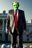 Placeholder: Ultra realistic image, Donald trump zombie, zombie performance, suit, skull, blood, torn arm, night, walking twisted, waist up view, thriller style, dark ambient, highly detailed, White House background, concept art, unreal engine 5, ray tracing, RTX, ultra detail, volumetric lighting, high definition, high resolution.