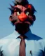 Placeholder: hybrid character, Elmo muppet head, man body, human arms and hands, Shirt and tie, concept art, smooth, unreal engine 5, god lights, ray tracing, RTX, lumen lighting, ultra detail, volumetric lighting, 3d, finely drawn, high definition, 4k.