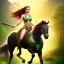 Placeholder: fullbody portrait of beautiful busty amazon woman with big green eyes riding a horse by Rodolfo Amoedo 8k