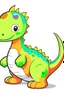 Placeholder: cute dinosaur colored for children, full body, defined lines, no shadows, clear and well. This generation should be colored only with the colors black, red, green, yellow, light blue, blue and orange