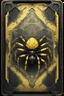 Placeholder: sacred geometry framed playing card, black and yellow crab ant spider with shadows boss card in the style of Giger and fallout 4 ,,bokeh like f/0.8, tilt-shift lens 8k, high detail, smooth render, down-light, unreal engine