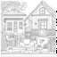 Placeholder: GARDEN HOUSE, "Garden House Tea Party: Join a delightful tea party.", full view, realistic, coloring page, only draw lines, coloring book, clean line art, wildlife-inspired, kid style, –no sketch, color, –ar 3:4, white background, minimalistic black lines, 8k, minimal black color, low level black colors, coloring page, use pure black and white colors, avoid thick black colors, thin black line art, avoid colors, perfect shape, perfect clear lines, clear edges,